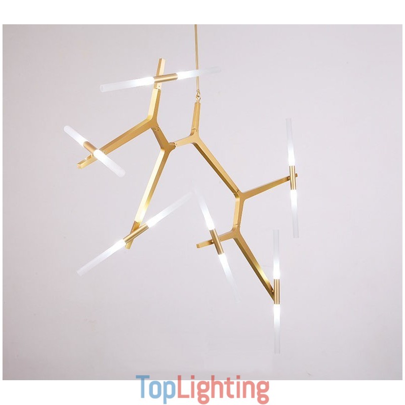 12 Light Modern Contemporary Chandelier Light (Black Golden)
