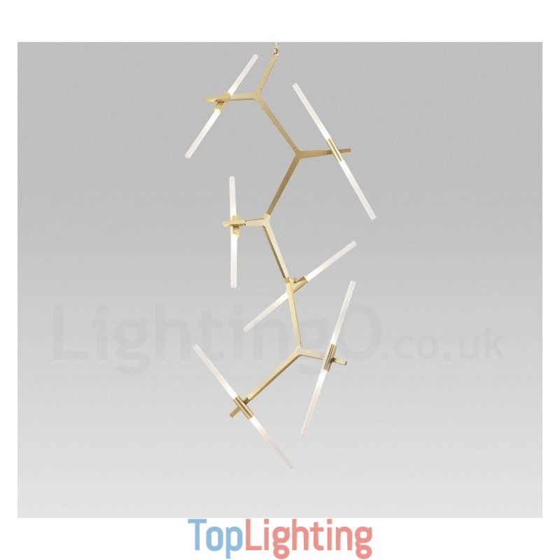 12 Light Modern Contemporary Chandelier Light (Black Golden)