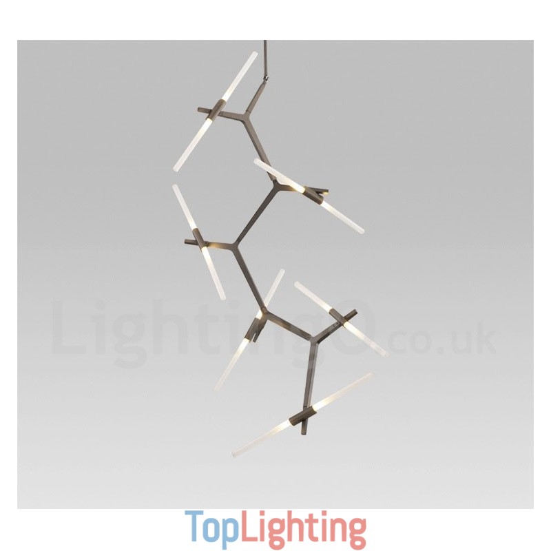 12 Light Modern Contemporary Chandelier Light (Black Golden)