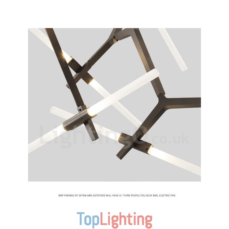 12 Light Modern Contemporary Chandelier Light (Black Golden)