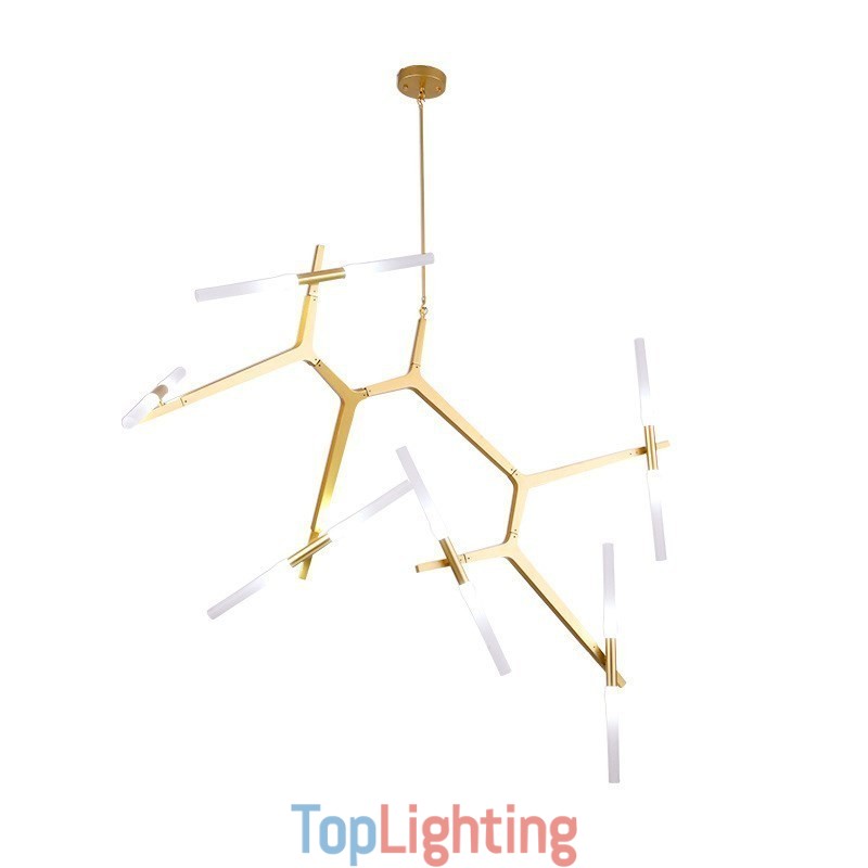 12 Light Modern Contemporary Chandelier Light (Black Golden)