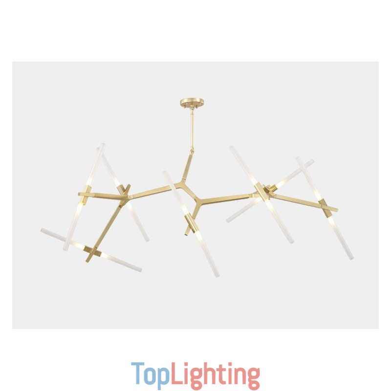 14 Light Modern Contemporary Chandelier Light (Black Golden)