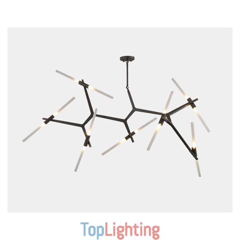 14 Light Modern Contemporary Chandelier Light (Black Golden)