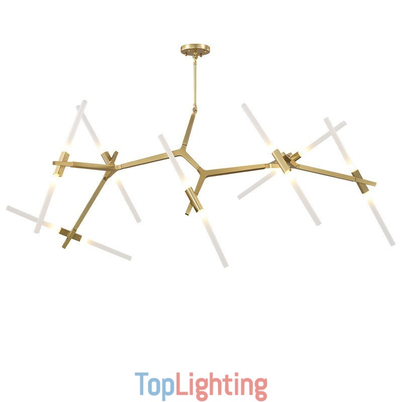 14 Light Modern Contemporary Chandelier Light (Black Golden)