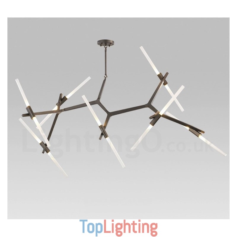 14 Light Modern Contemporary Chandelier Light (Black Golden)