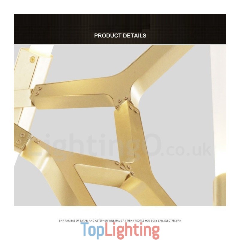 14 Light Modern Contemporary Chandelier Light (Black Golden)