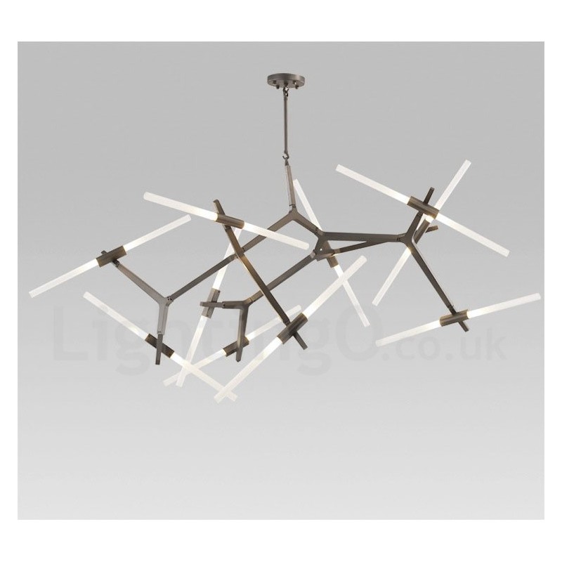 Modern Contemporary 20 Light Chandelier Light (Black Golden)