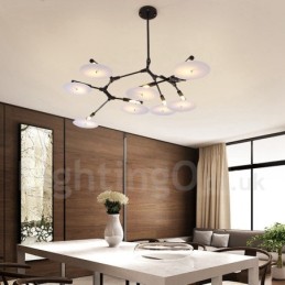 Black 8 Light Modern Contemporary Chandelier Lamp