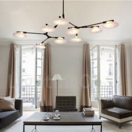 Black 9 Light Modern Contemporary Chandelier Lamp