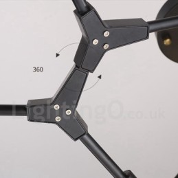 Black 9 Light Modern Contemporary Chandelier Lamp