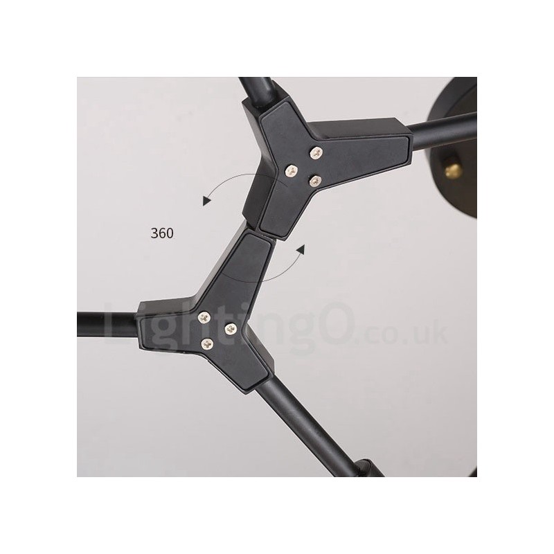 Black 9 Light Modern Contemporary Chandelier Lamp