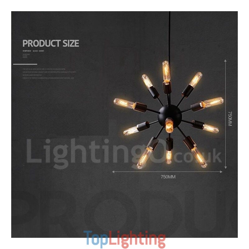 12 Light Retro Vintage Sputnik Chandelier