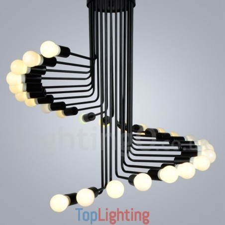 Black 26 Light Retro Vintage Modern Contemporary Chandelier Lamp Light Black 26 Light Retro Vintage Modern Contemporary Chandelier Lamp Light