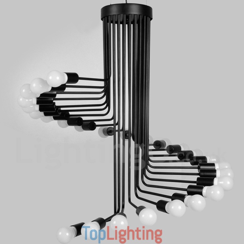 Black 26 Light Retro Vintage Modern Contemporary Chandelier Lamp Light