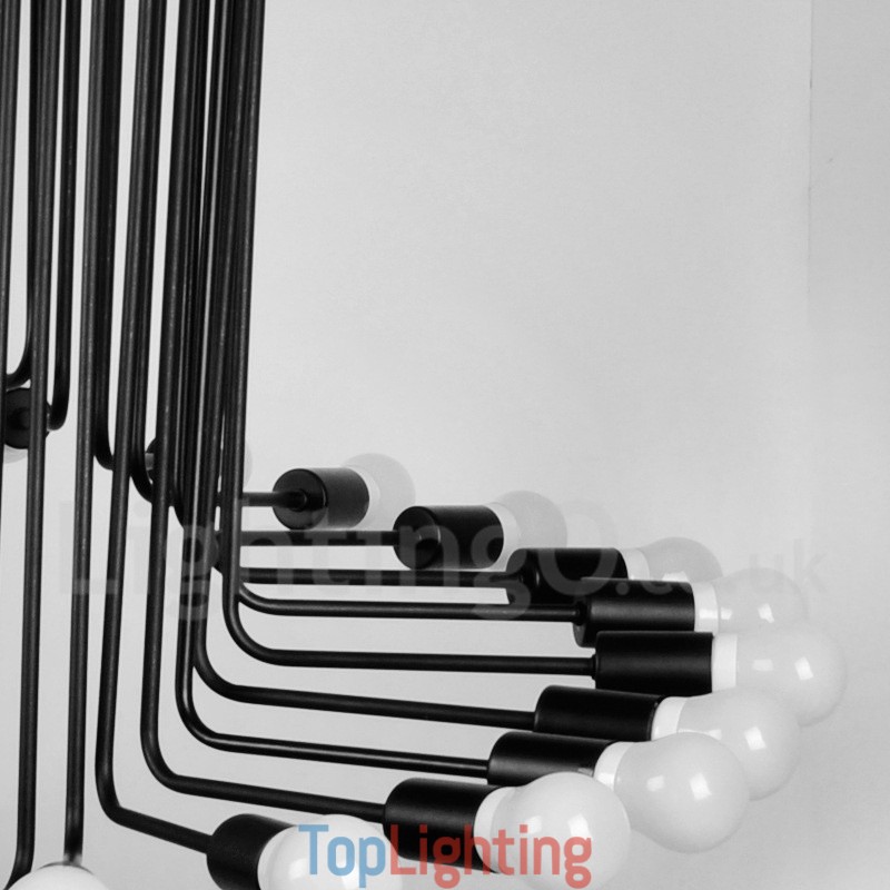 Black 26 Light Retro Vintage Modern Contemporary Chandelier Lamp Light
