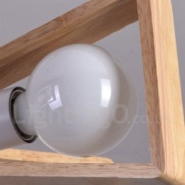 Wood Single Tier 8 Light Chandelier Lamp Modern Contemporary Style