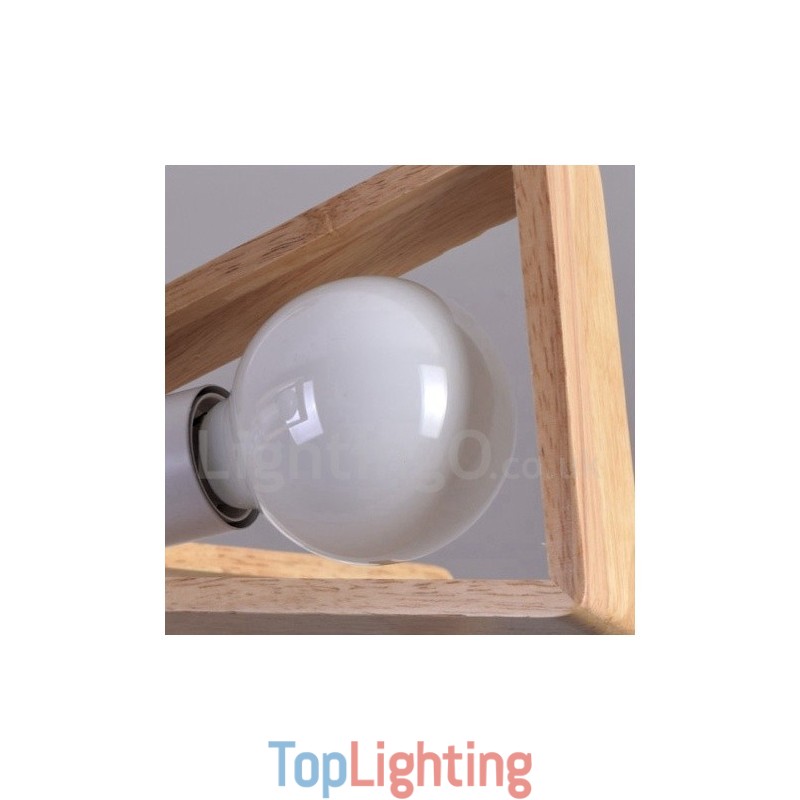 Wood Single Tier 8 Light Chandelier Lamp Modern Contemporary Style