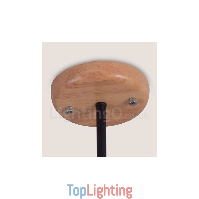 Wood Single Tier 8 Light Chandelier Lamp Modern Contemporary Style