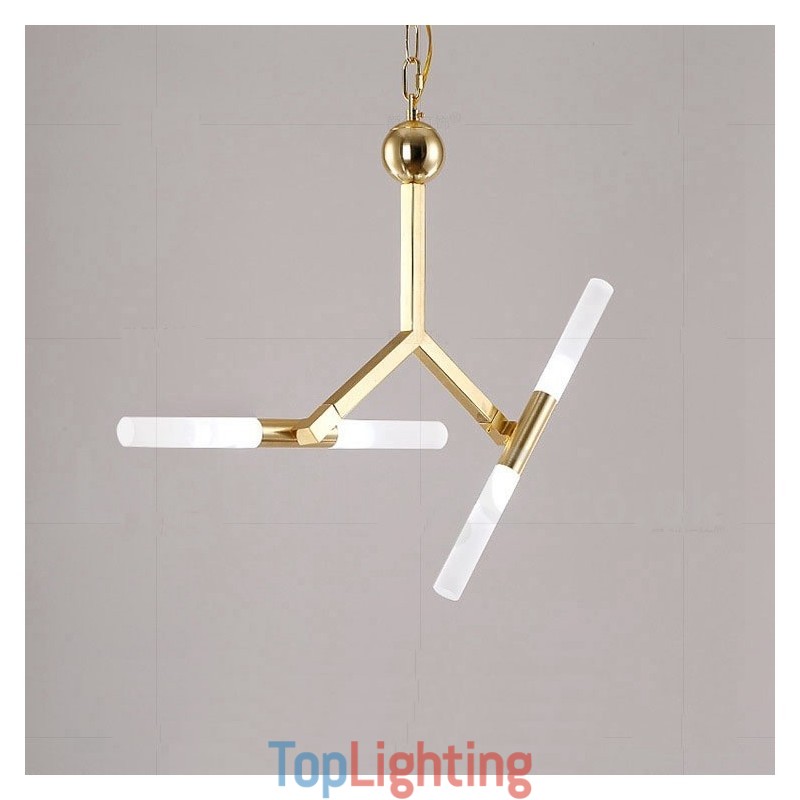 Modern Contemporary 2 Tier 4 Light Golden Chandelier Lamp