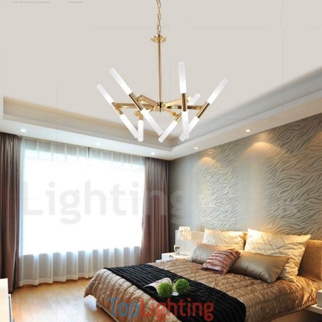 Modern Contemporary 2 Tier 12 Light Golden Chandelier Lamp Modern Contemporary 2 Tier 12 Light Golden Chandelier Lamp