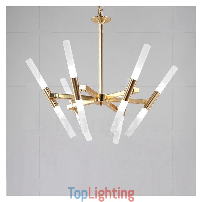 Modern Contemporary 2 Tier 12 Light Golden Chandelier Lamp
