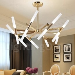 Modern Contemporary 2 Tier 16 Light Golden Chandelier Lamp