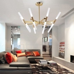 Modern Contemporary 2 Tier 16 Light Golden Chandelier Lamp