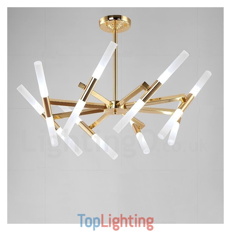 Modern Contemporary 2 Tier 16 Light Golden Chandelier Lamp