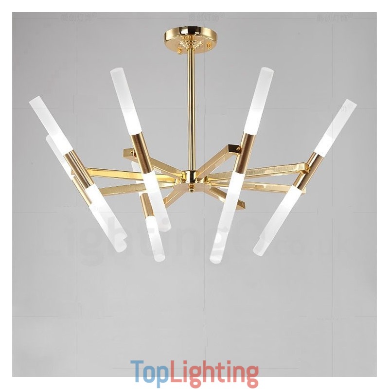 Modern Contemporary 2 Tier 16 Light Golden Chandelier Lamp