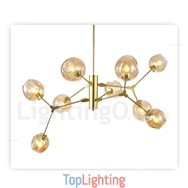 Chandelier with Glass Shade Modern Contemporary Style