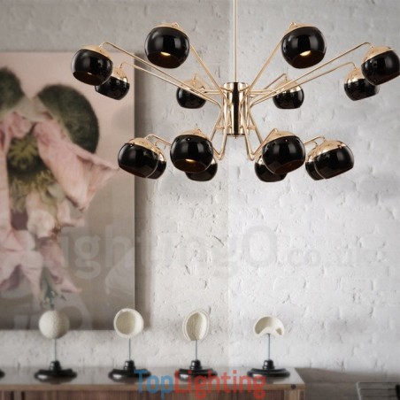 16 Light 2 Tier Modern Contemporary Metal Chandelier Lamp with Glass Shade 16 Light 2 Tier Modern Contemporary Metal Chandelier Lamp with Glass Shade