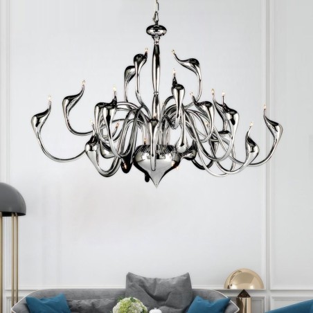 24 Lights Modern Swan Chandelier Light G4 Chrome Plating Bulb Included 24 Lights Modern Swan Chandelier Light G4 Chrome Plating Bulb Included