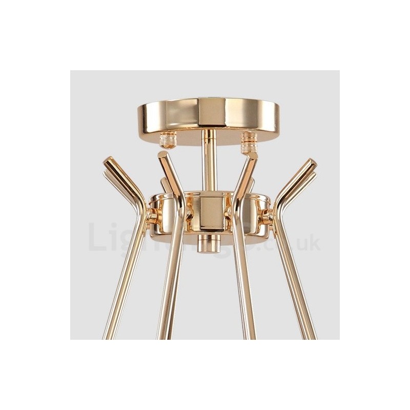 30 Light 2 Tier Modern Contemporary Metal Chandelier Lamp with Glass Shade