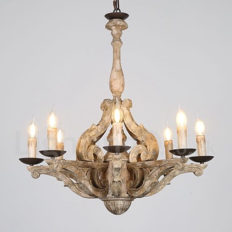 8 Light Vintage Retro Wooden Chandelier Lamp Light 8 Light Vintage Retro Wooden Chandelier Lamp Light