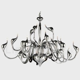 24 Lights Modern Swan Chandelier Light G4 Chrome Plating Bulb Included