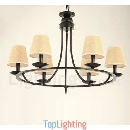 Country Retro 6 Light Single Tier Chandelier Lamp Light