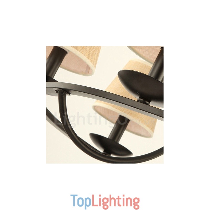 Country Retro 6 Light Single Tier Chandelier Lamp Light