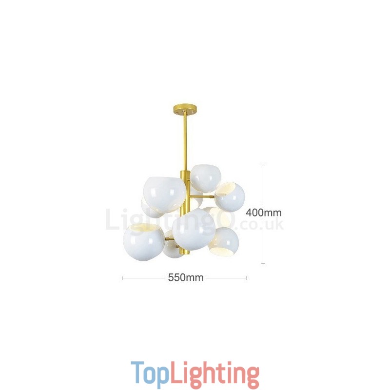 White 10 Light Modern Contemporary Chandelier Lamp Light