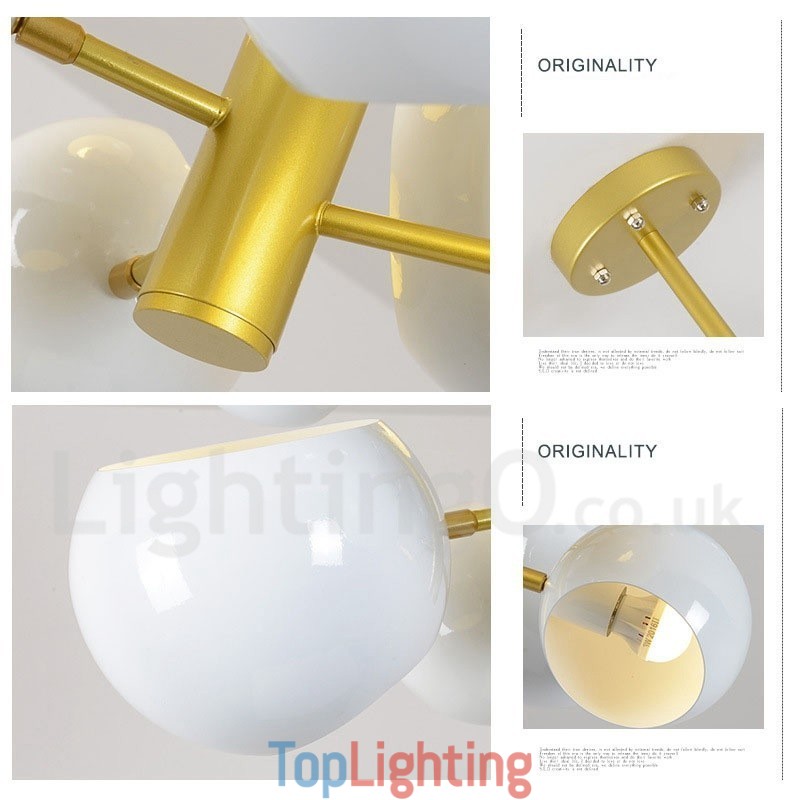 White 10 Light Modern Contemporary Chandelier Lamp Light