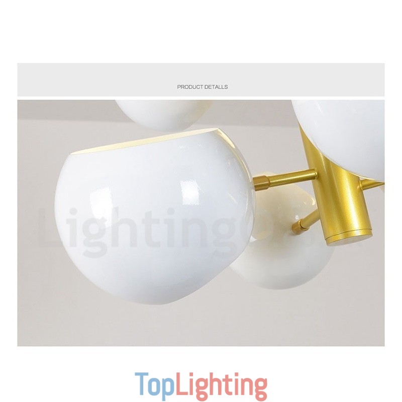 White 10 Light Modern Contemporary Chandelier Lamp Light