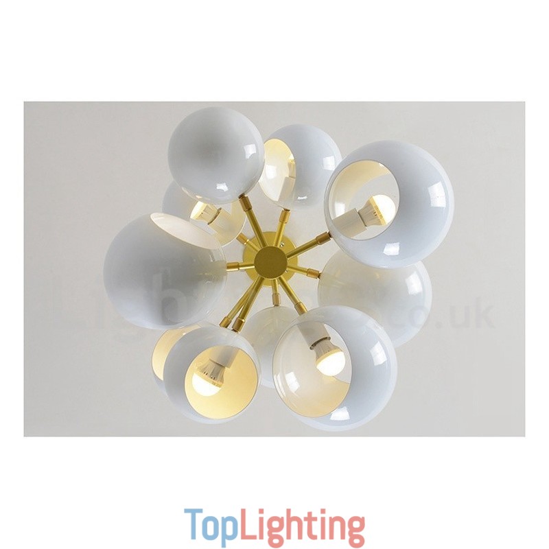 White 10 Light Modern Contemporary Chandelier Lamp Light