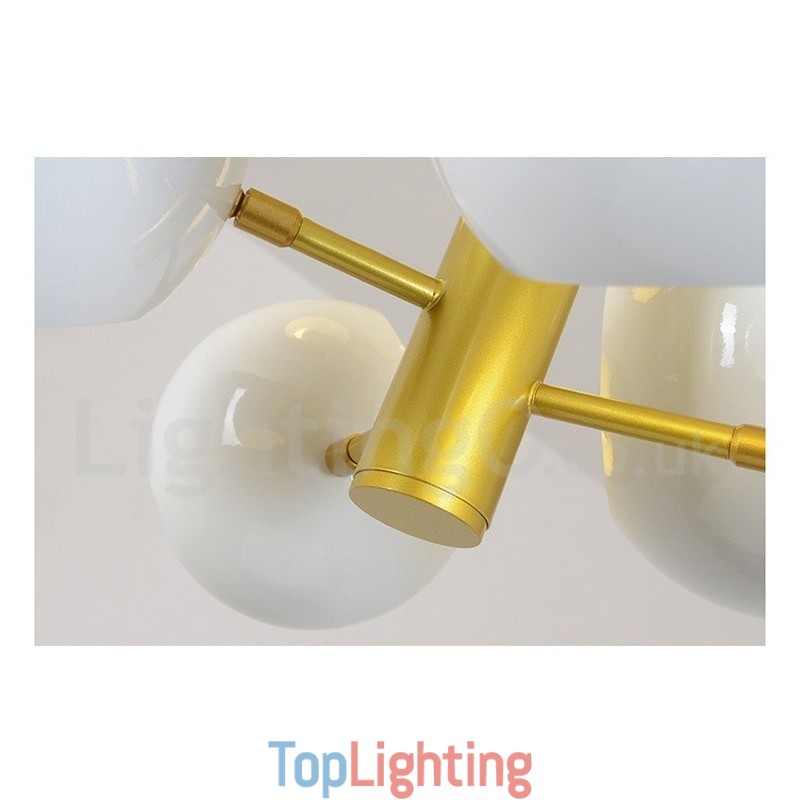 White 10 Light Modern Contemporary Chandelier Lamp Light