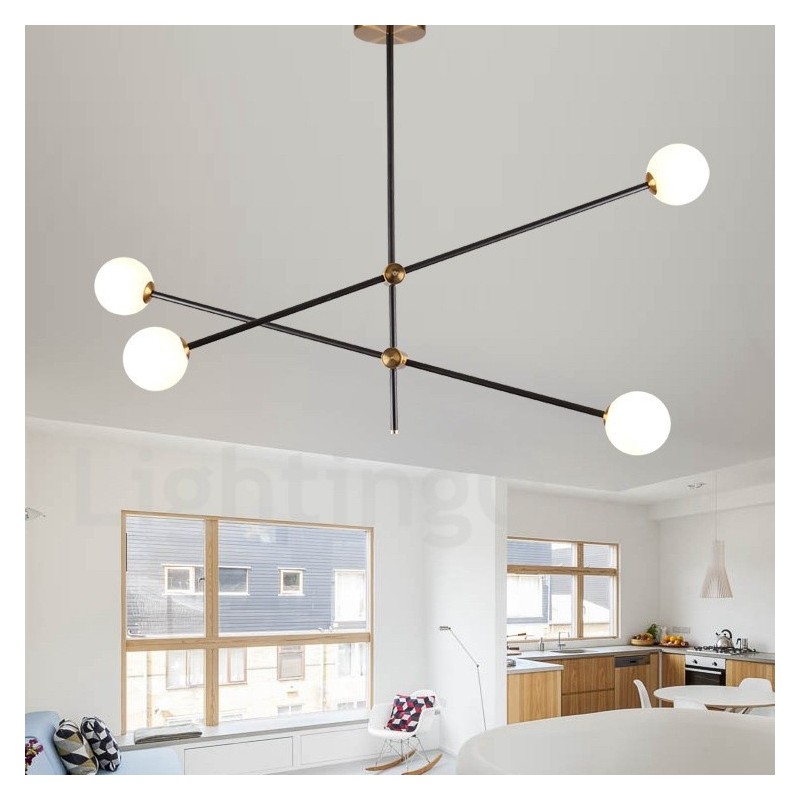 Modern Contemporary 4 Light 2 Tier Chandelier Light