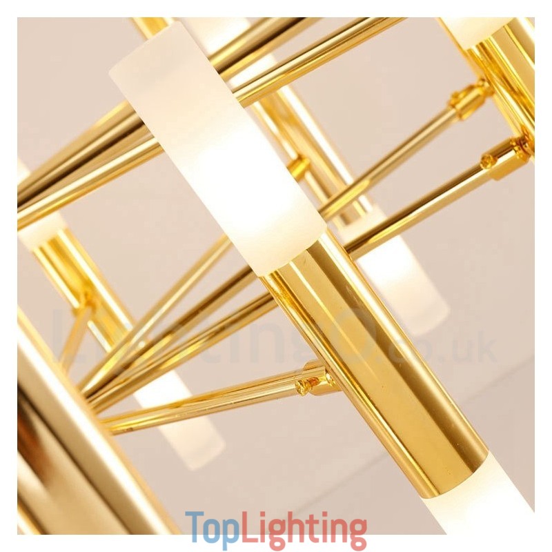 40 Light Golden 2 Tier Modern Contemporary Chandelier Light Lamp