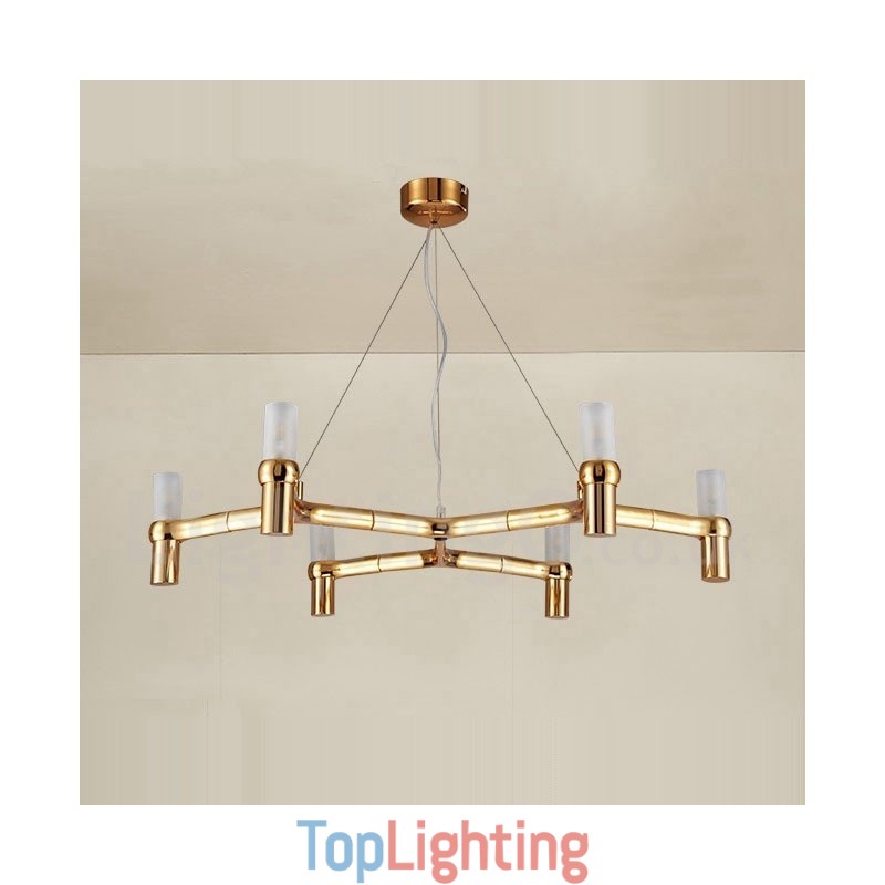 6 Light Single Tier Modern Contemporary Chandelier Lamp Light