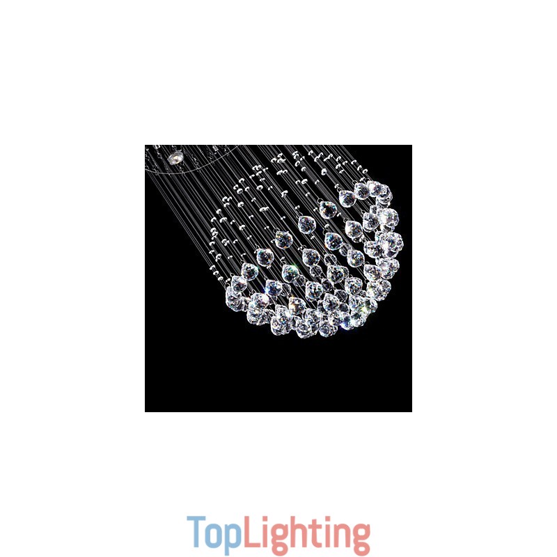 Pendant Light Modern Crystal Chandelier 5 Lights Silver Canpoy Clear Crystal Globe Ceiling Lamps Fixtures