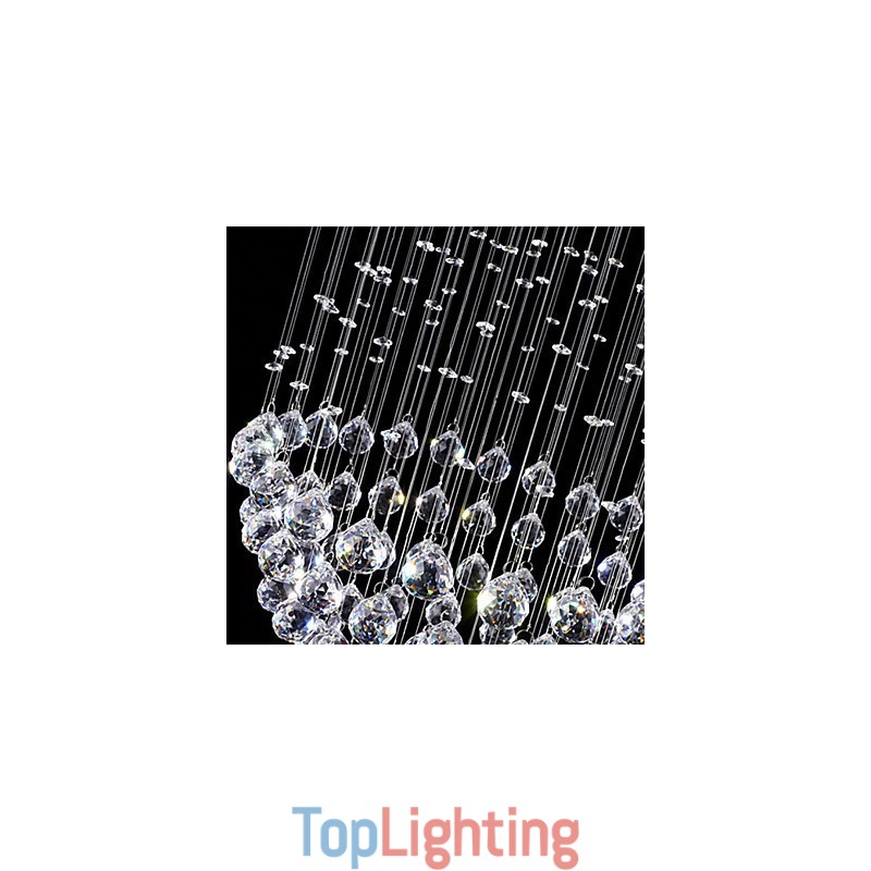 Pendant Light Modern Crystal Chandelier 5 Lights Silver Canpoy Clear Crystal Globe Ceiling Lamps Fixtures