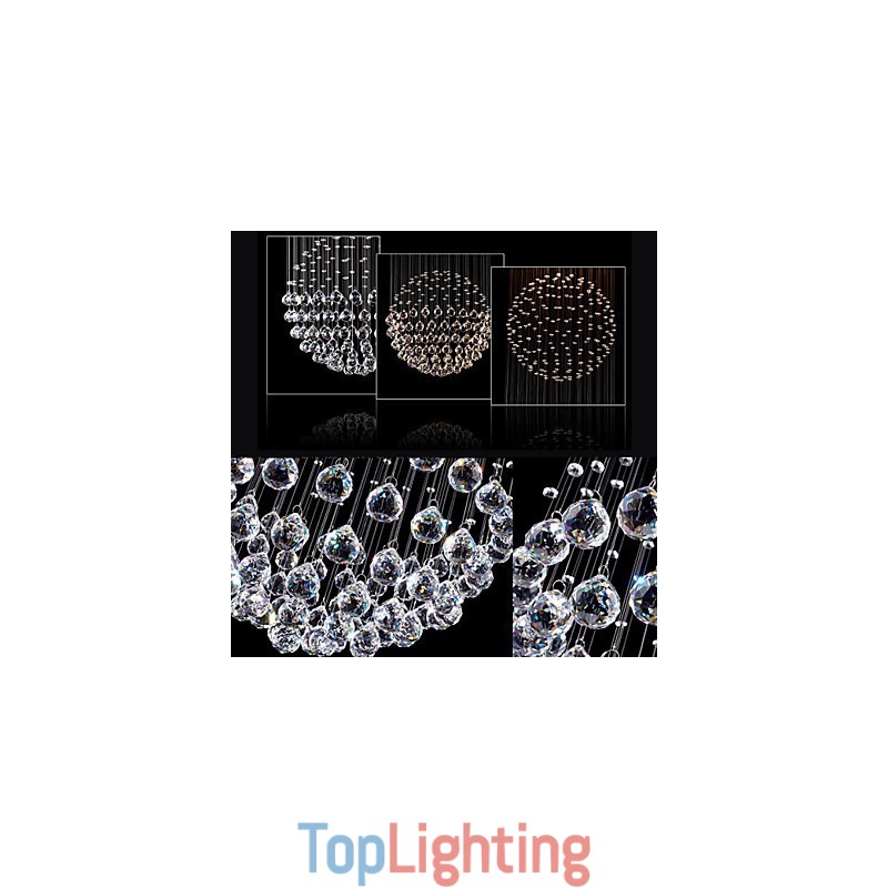 Pendant Light Modern Crystal Chandelier 5 Lights Silver Canpoy Clear Crystal Globe Ceiling Lamps Fixtures