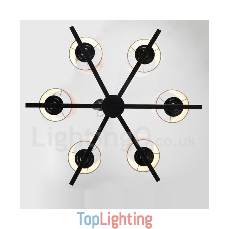 Modern Contemporary 6 Light Single Tier Chandelier Lamp Light