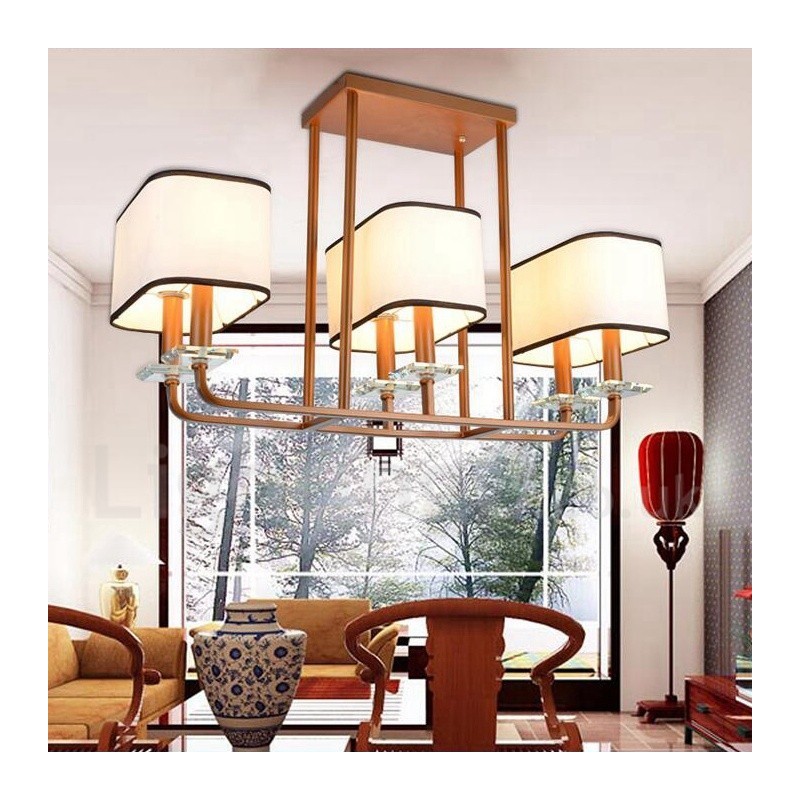 Modern Contemporary 6 Light Single Tier Chandelier Lamp Light